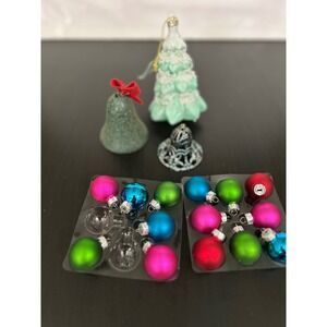 Christmas Ornaments Bulk Lot Holiday Tree Bell Baubles Multi Place & Time Mixed